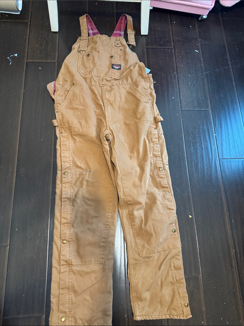 Men's Tan Cargo Overalls - Unbranded Canvas Utility Pants